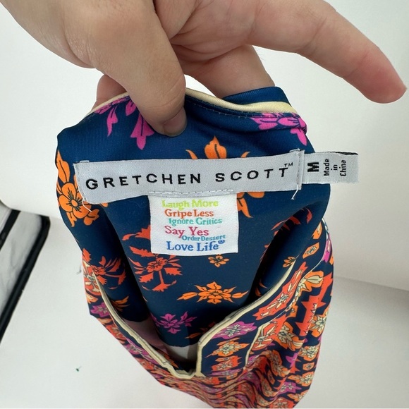 GRETCHEN SCOTT-Split Neck Print Dress Size Medium - Picture 4 of 5